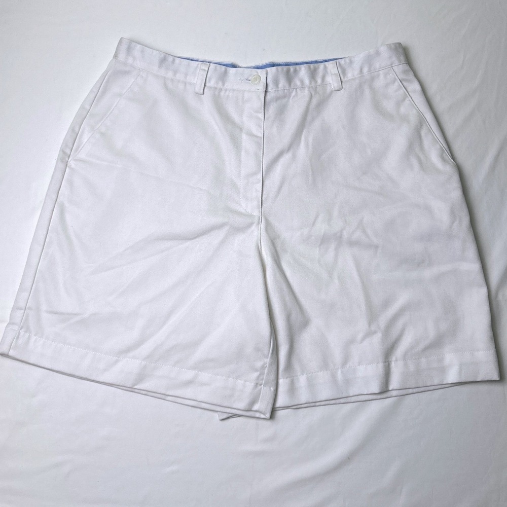 Liz Claiborne Sport Womens High Rise Cotton Twill Bermuda Shorts Size 16 White